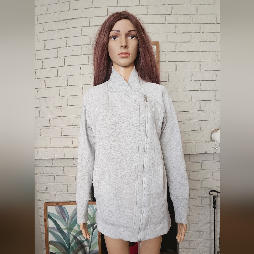 Lululemon Sweater Jacket Women's Long Line Assymetrical Zip Up